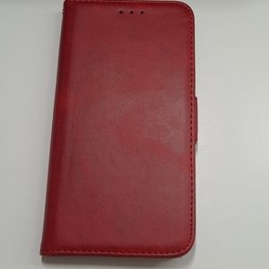 case for iphone xs max 6.5" color red lesther new